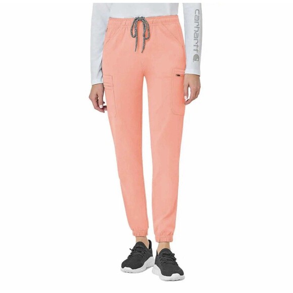 Carhartt Pink Force Cross-Flex Scrub Jogger Pants Drawstring Petite Small PS - Picture 2 of 16
